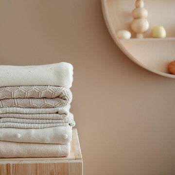 Knit blanket dots - Off white melange - Mushie